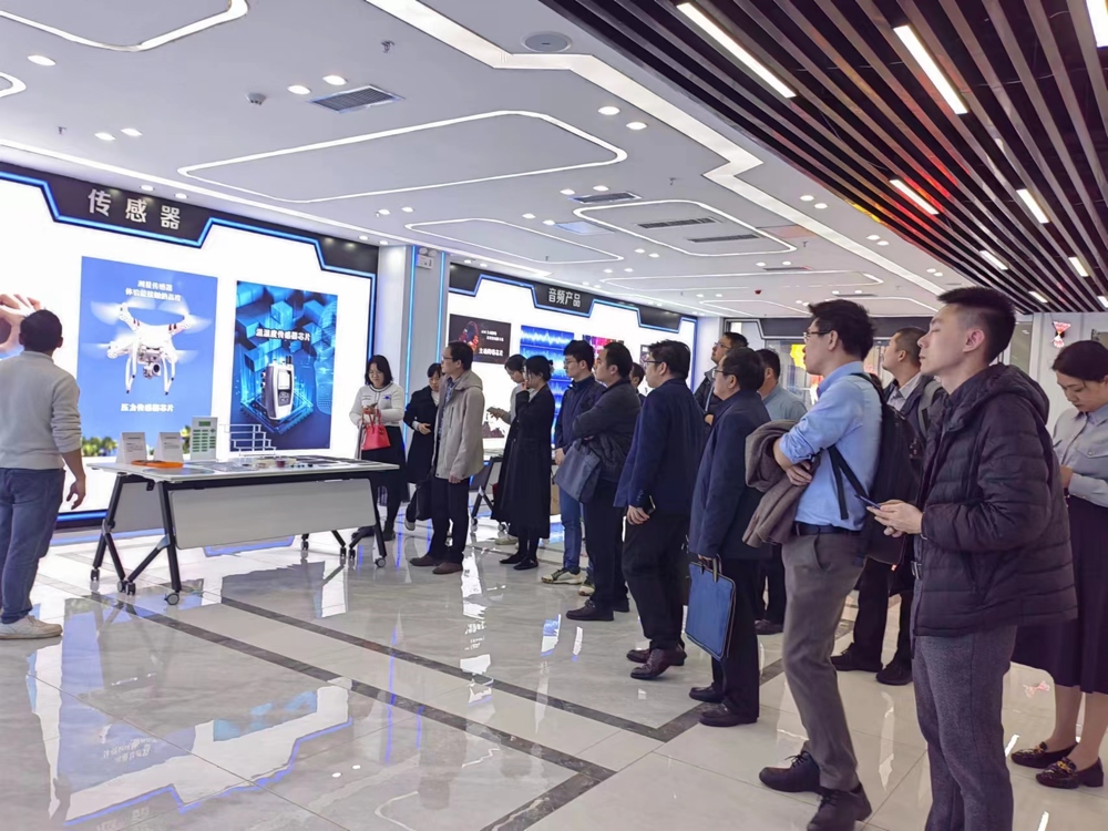 图9.资助千企”金融八桂行调研组与股权投资机构在贺广西天微电子有限公司参观座谈