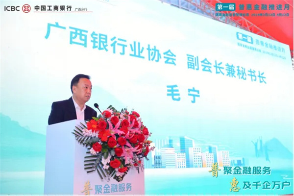 广西银行业协会副会长兼秘书长毛宁致辞。