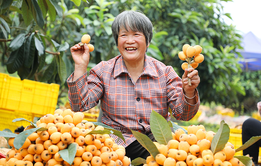 果农喜笑颜开。杨曼摄