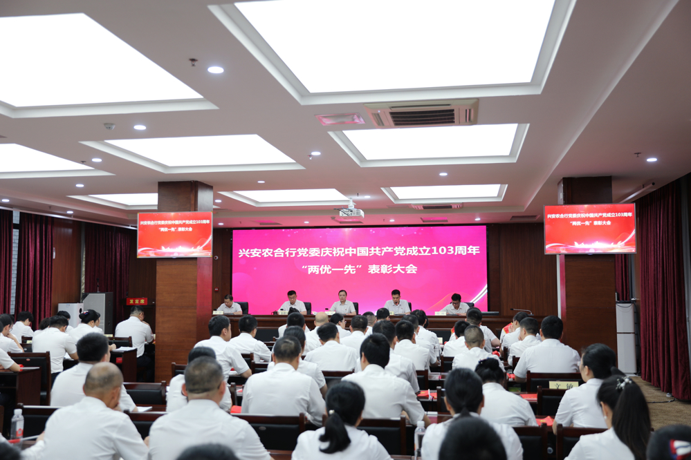 兴安农合行党委组织召开“两优一先”表彰大会