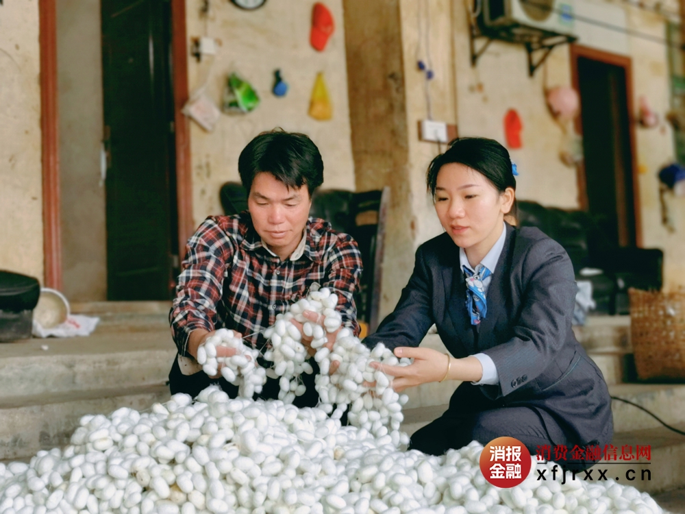 客户经理到茧站开展调查（罗海艳）